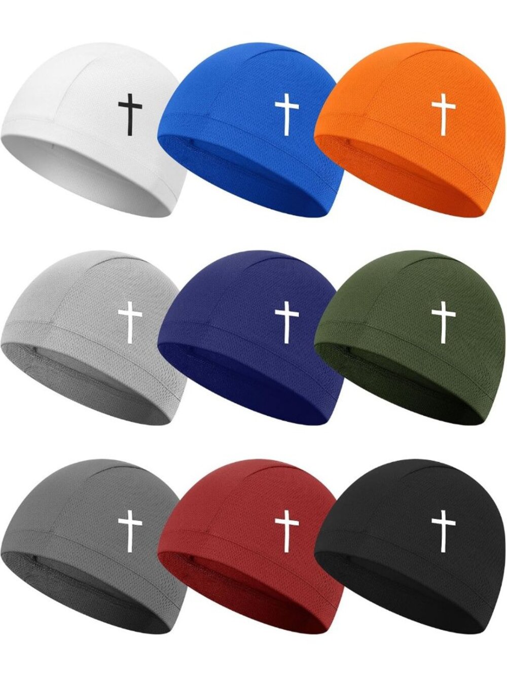 9-Pack Cooling Skull Caps for Men - Sweat-Wicking Cycling Liners & Headwear